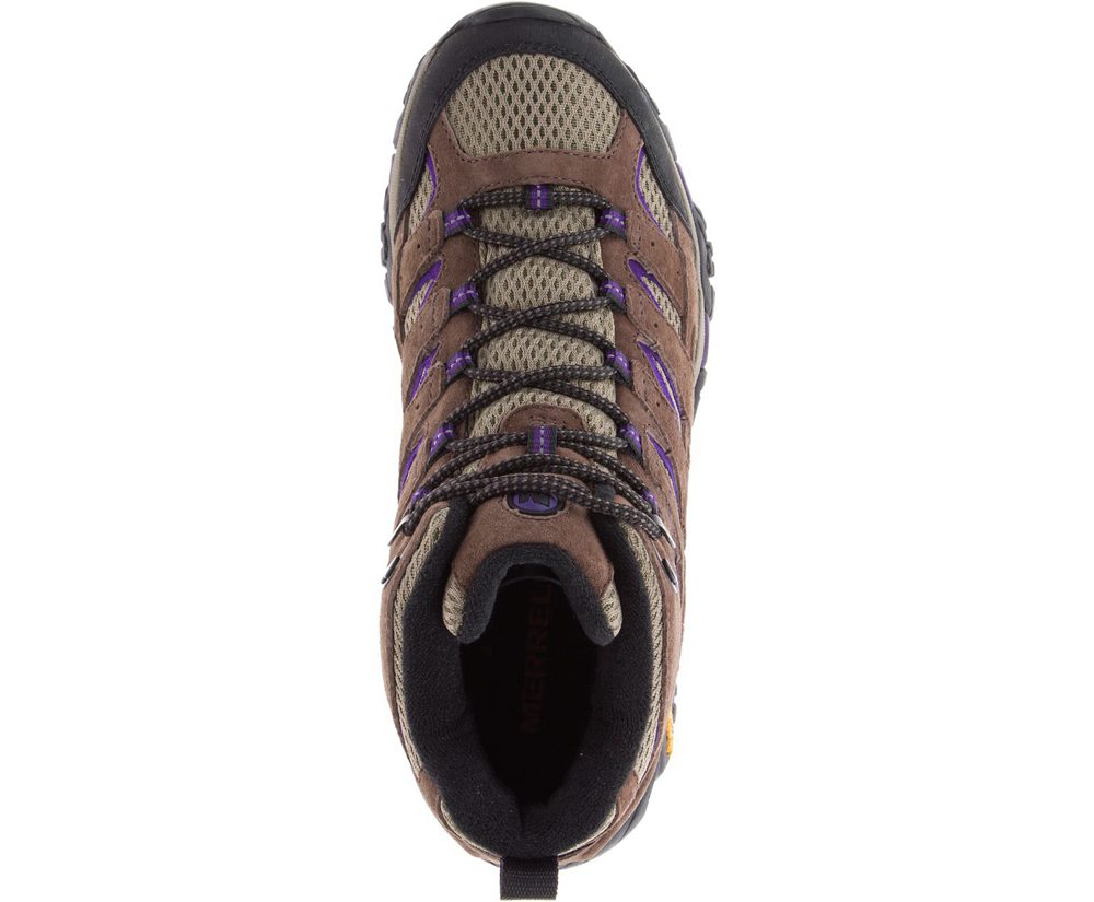 Merrell Boots Brown - Moab 2 Mid Ventilator Wide Width - Womens 93ERUCADK